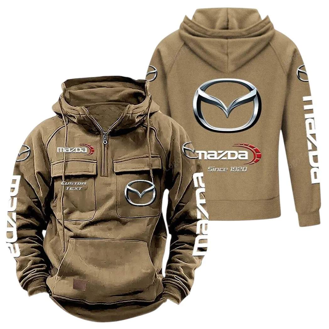 Mazda Hoodie Reißverschluss Taktischer, All-Over-Print-Hoodie Mazda - Khaki CAR96021425684-4