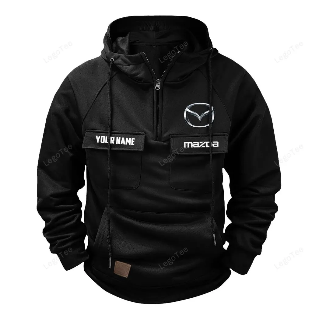 Mazda Hoodie Reißverschluss Taktischer, All-Over-Print-Hoodie Mazda - Schwarz CAR109021425413-2