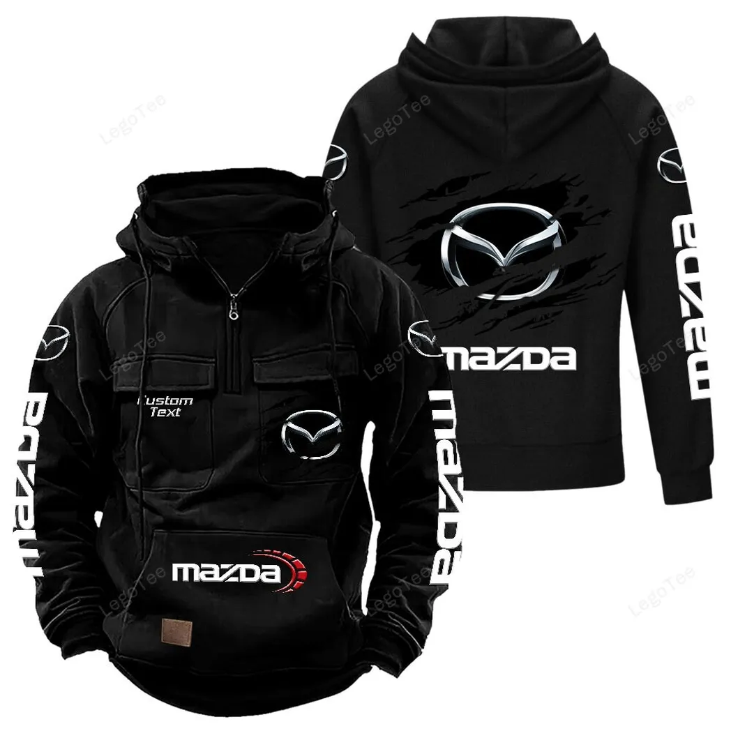 Mazda Hoodie Reißverschluss Taktischer, All-Over-Print-Hoodie Mazda - Schwarz CAR122021425064-2