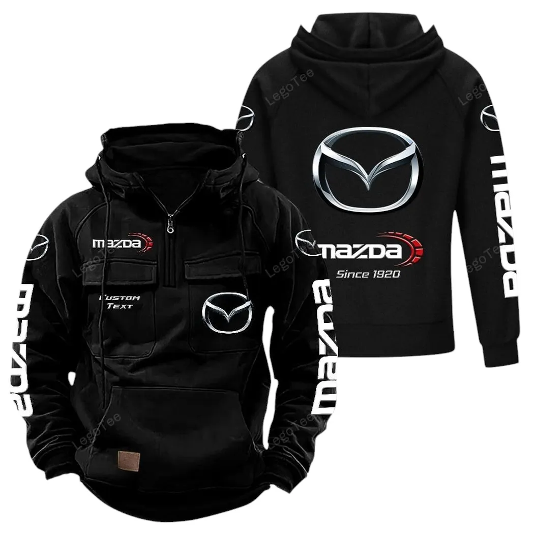 Mazda Hoodie Reißverschluss Taktischer, All-Over-Print-Hoodie Mazda - Schwarz CAR96021425684-2