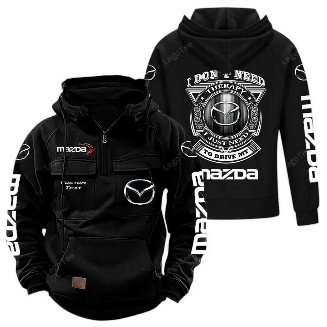 Mazda Tactical Quarter Zip Hoodie CAR106021525056 - Schwarz