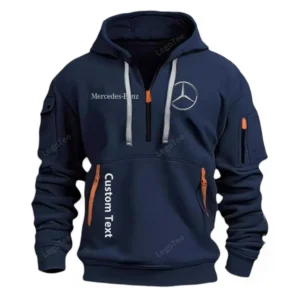 Mercedes Benz Half Zip Hoodie For Men, Gift For Him, Husband, Boyfriend - Marineblau CAR112021425556-4