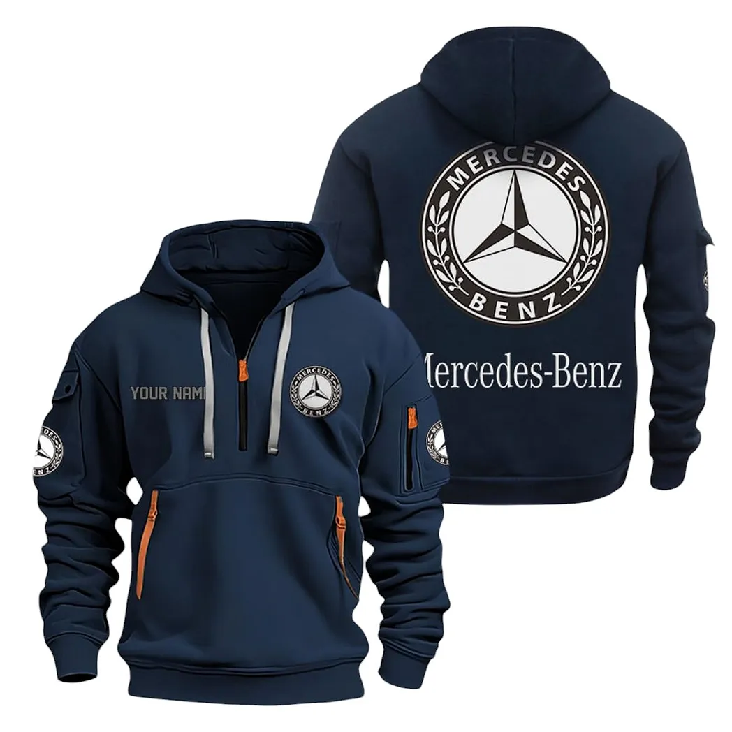 mercedes benz half zip hoodie for men gift for mercedes benz lovers car20022125683 marineblau 6ipth