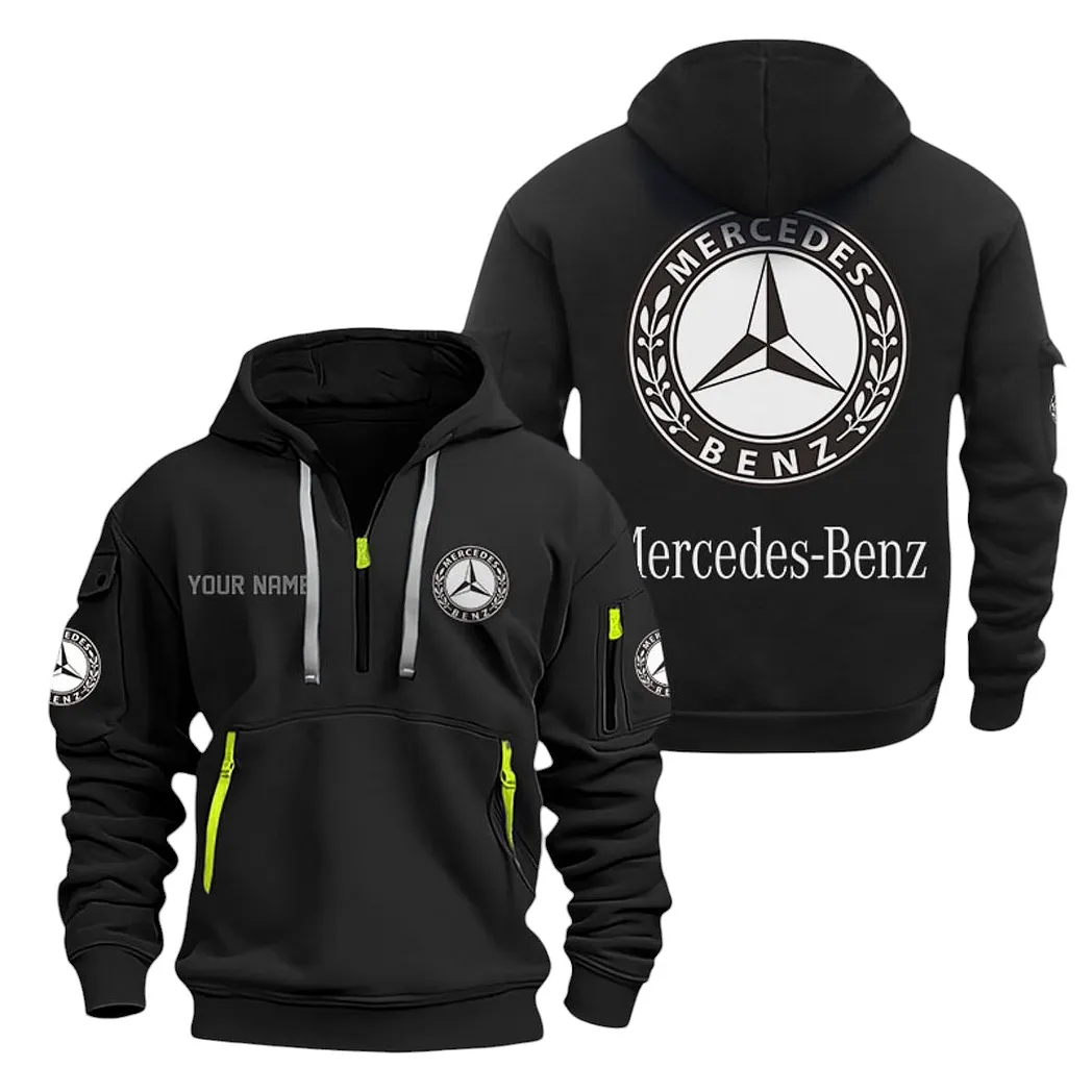 Mercedes Benz Half Zip Hoodie For Men, Gift For Mercedes Benz Lovers CAR20022125683 - Schwarz
