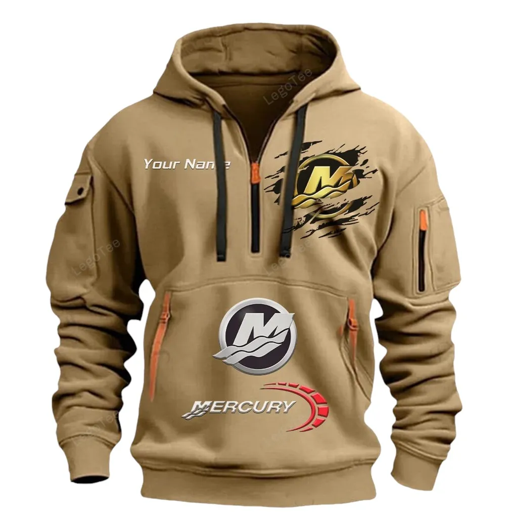 mercury marine half zip hoodie car113021425853 best gift for him husband boyfriend khaki ju2fj