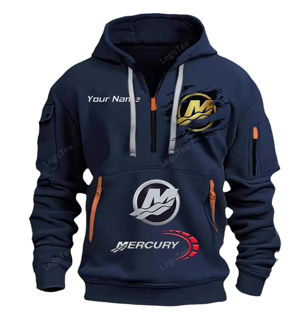 mercury marine half zip hoodie car113021425853 best gift for him husband boyfriend marineblau