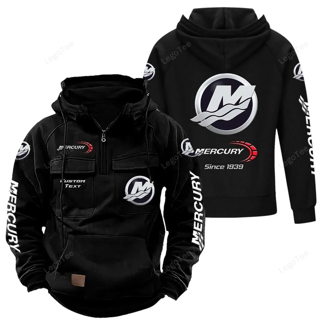 Mercury Marine Hoodie Reißverschluss Taktischer, All-Over-Print-Hoodie Mercury Marine - Schwarz CAR96021425694-2