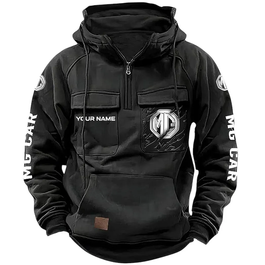 MG Automobile Automobile Hoodie Reißverschluss Taktischer, All-Over-Print-Hoodie MG Automobile Automobile CAR164022425183 - Schwarz