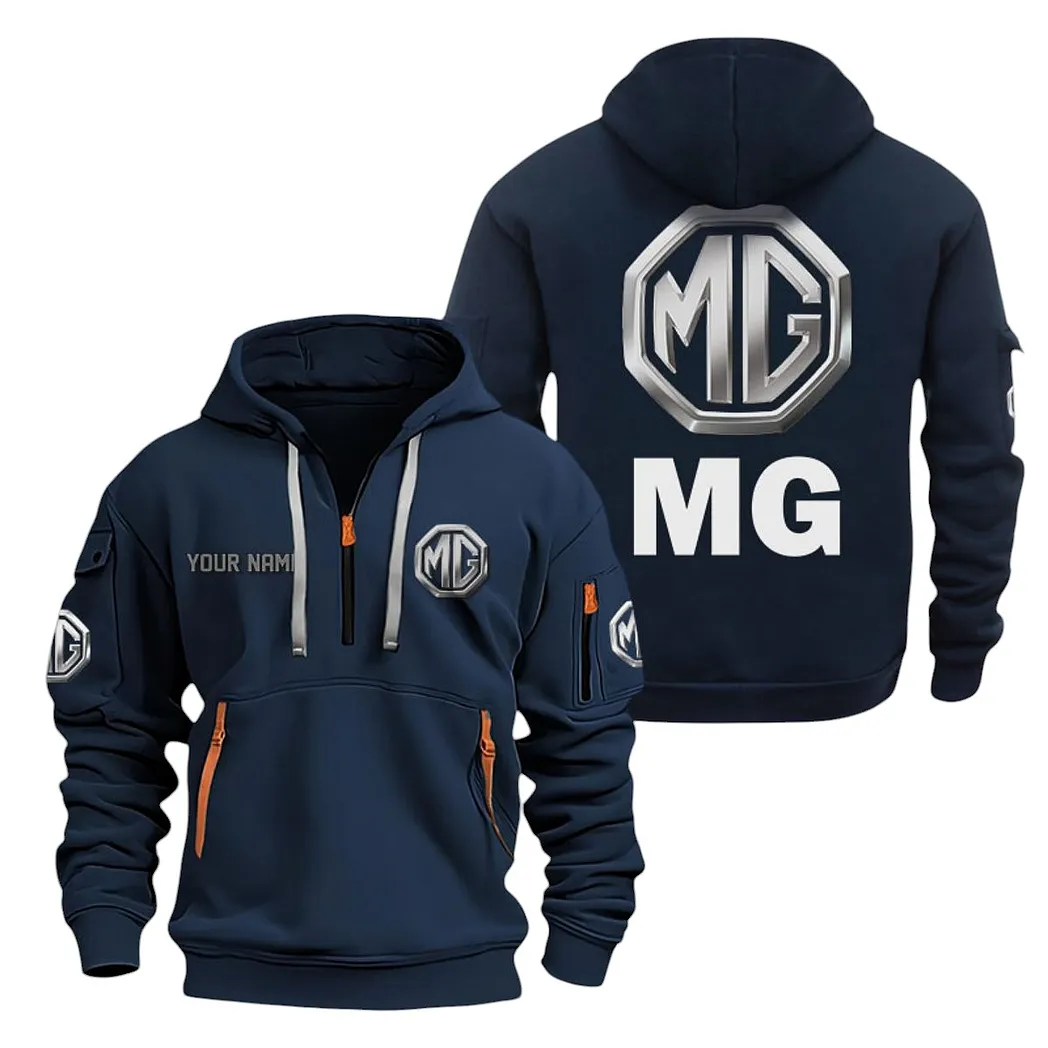 MG Cars Half Zip Hoodie For Men, Gift For MG Cars Lovers CAR20022125688 - Marineblau