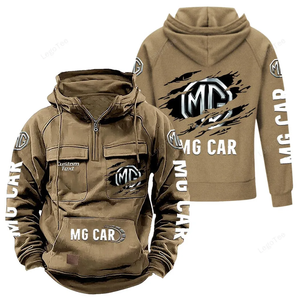 MG Cars Hoodie Reißverschluss Taktischer, All-Over-Print-Hoodie MG Cars - Khaki CAR122021425028-4