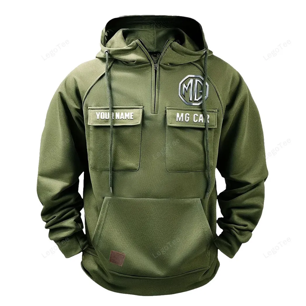 MG Cars Hoodie Reißverschluss Taktischer, All-Over-Print-Hoodie MG Cars - Olivgrün CAR109021425386-1