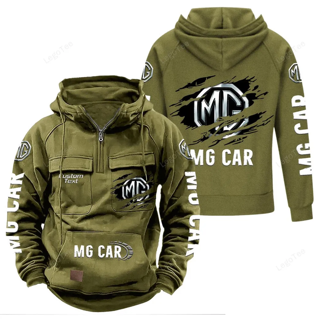 MG Cars Hoodie Reißverschluss Taktischer, All-Over-Print-Hoodie MG Cars - Olivgrün CAR122021425028-1