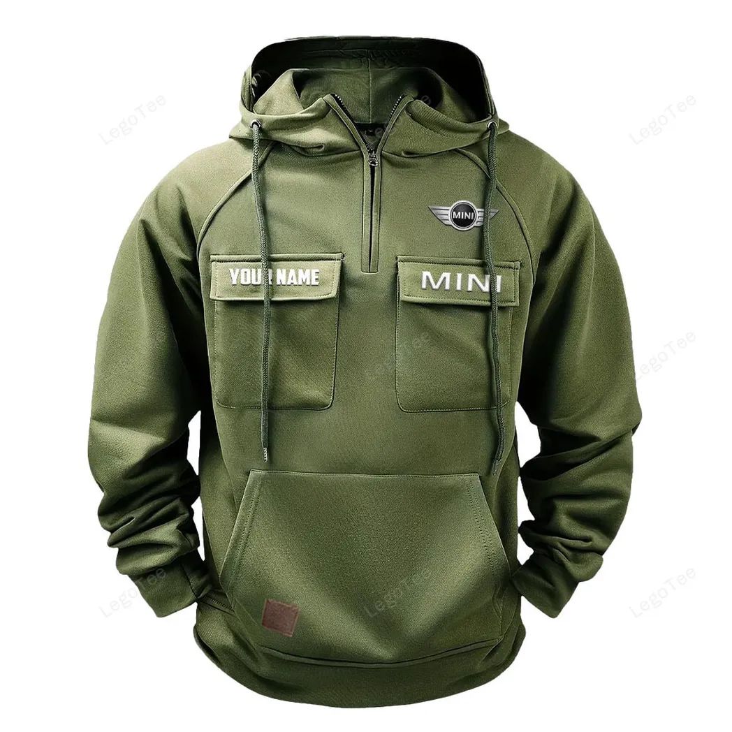 Mini Hoodie Reißverschluss Taktischer, All-Over-Print-Hoodie Mini - Olivgrün CAR109021425344-1