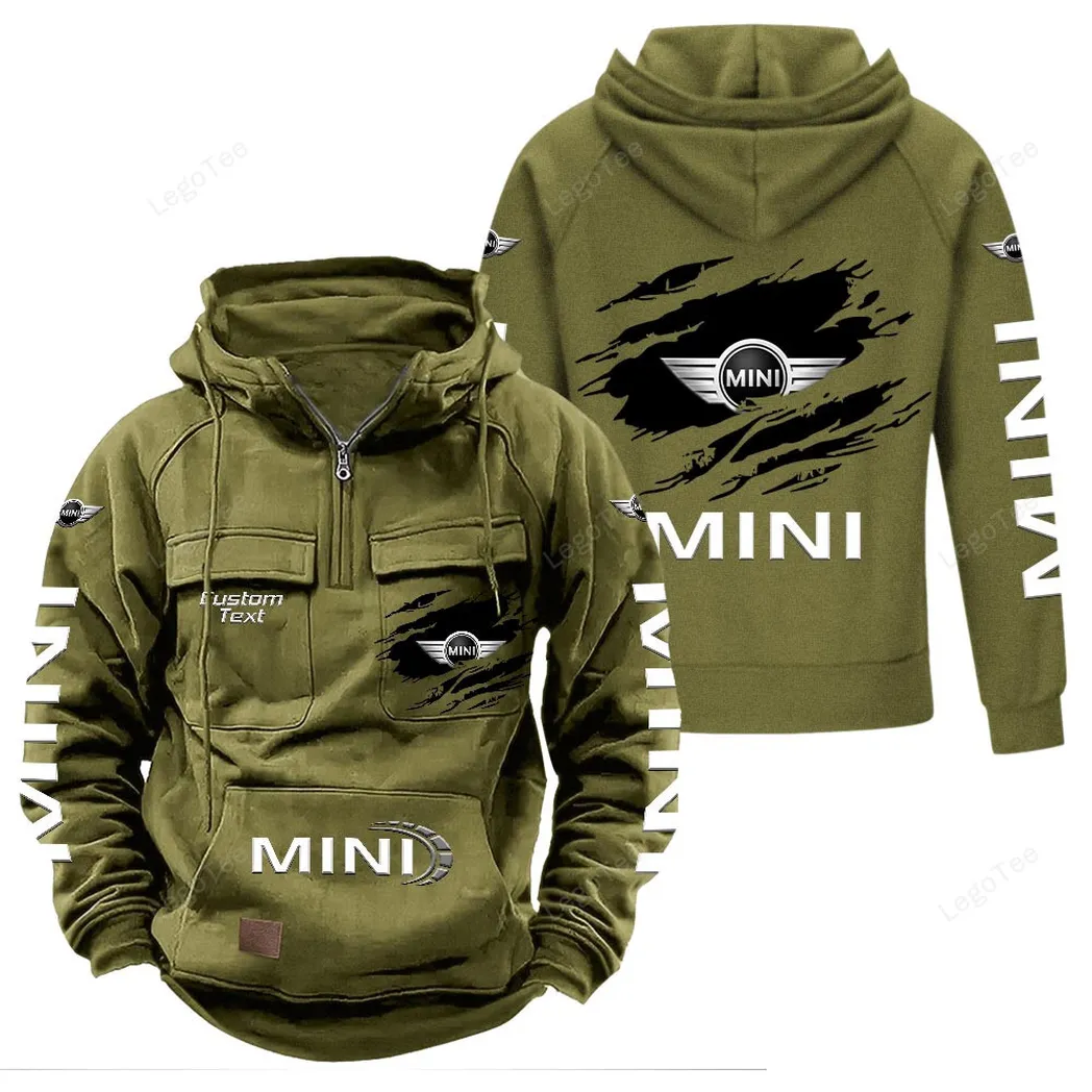 Mini Hoodie Reißverschluss Taktischer, All-Over-Print-Hoodie Mini - Olivgrün CAR122021425077-1