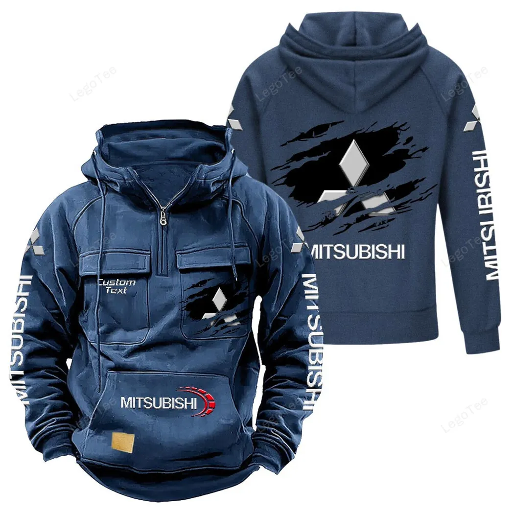 Mitsubishi Hoodie Reißverschluss Taktischer, All-Over-Print-Hoodie Mitsubishi - Dunkelblau CAR122021425019-3