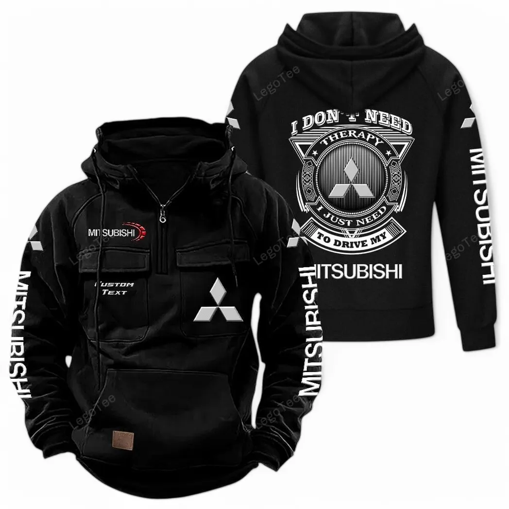 Mitsubishi Tactical Quarter Zip Hoodie CAR106021525016 - Schwarz