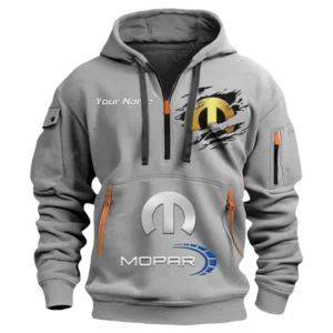 Mopar Half Zip Hoodie CAR113021425832, Best Gift for Him, Husband, Boyfriend - Grau