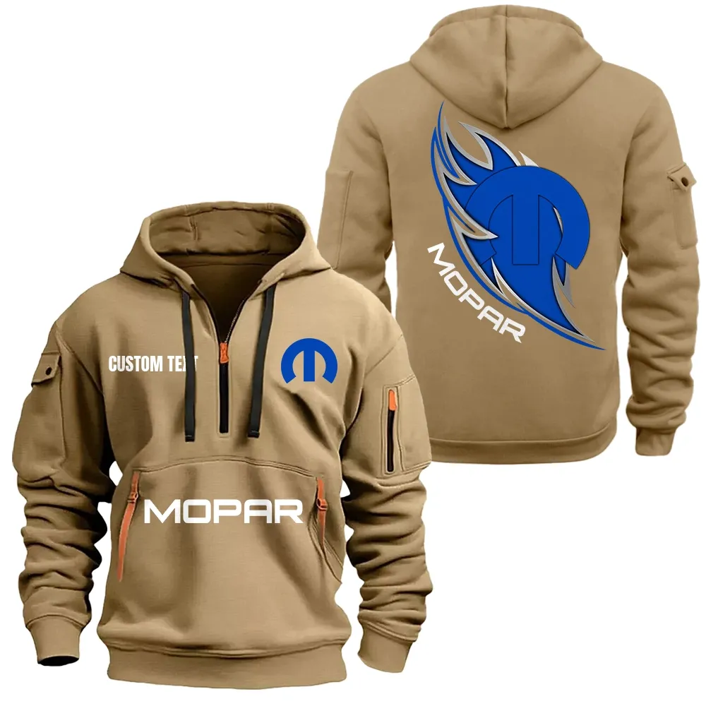 Mopar Hoodie Reißverschluss CAR1701112138, CAR Kapuzenpullover mit Allover-Druck - Khaki