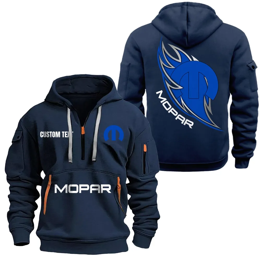 Mopar Hoodie Reißverschluss CAR1701112138, CAR Kapuzenpullover mit Allover-Druck - Marineblau