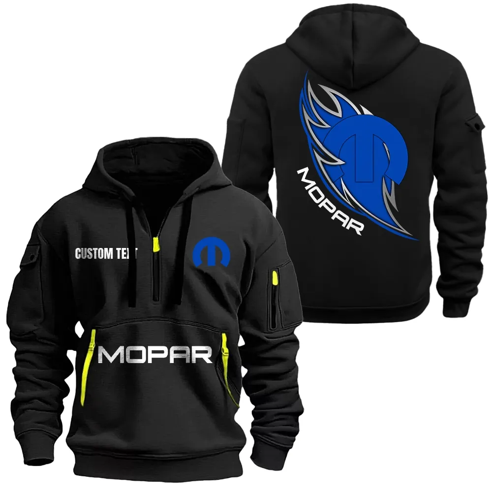 Mopar Hoodie Reißverschluss CAR1701112138, CAR Kapuzenpullover mit Allover-Druck - Schwarz
