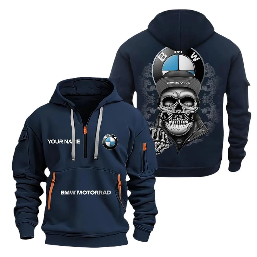 Motorrad Half Zip Hoodie For Men, Gift For Motorrad Fan CAR166022625179 - Marineblau