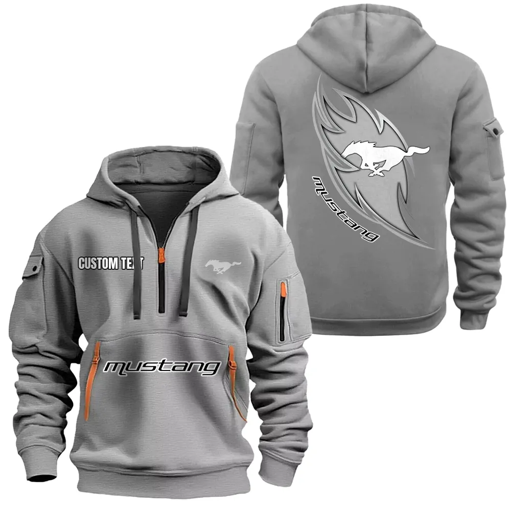 mustang racing hoodie reiverschluss car1701112142 car kapuzenpullover mit allover druck grau logir