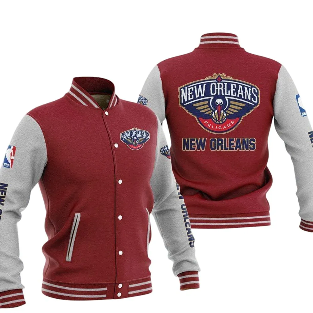 New Orleans Pelicans Jacke Vintage Baseballjacke, Geschenk für Fan New Orleans Pelicans -Dunkelrot NBA82210125030