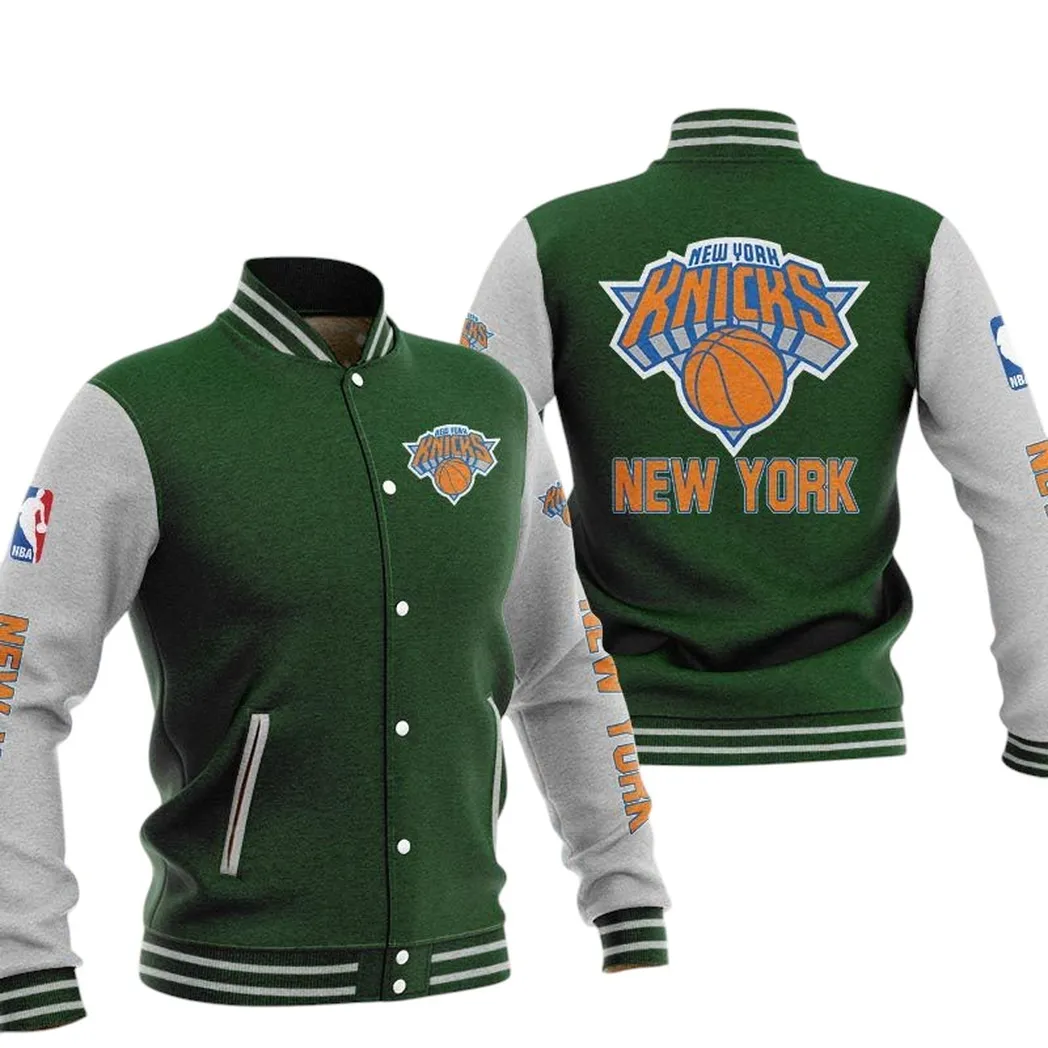 New York Knicks Jacke Vintage Baseballjacke, Geschenk für Fan New York Knicks -Grün NBA82210125031