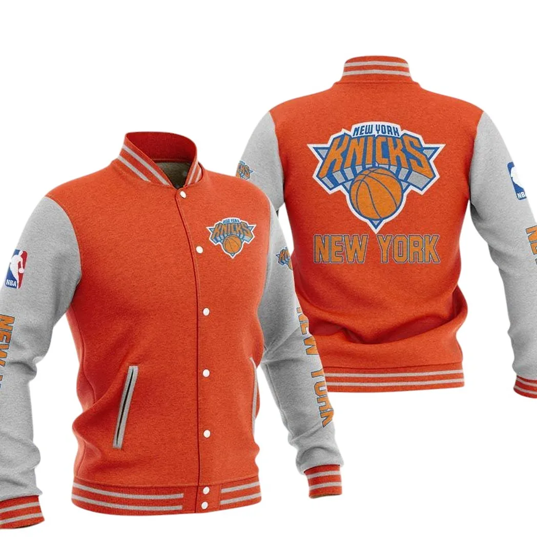 New York Knicks Jacke Vintage Baseballjacke, Geschenk für Fan New York Knicks -Orange NBA82210125031