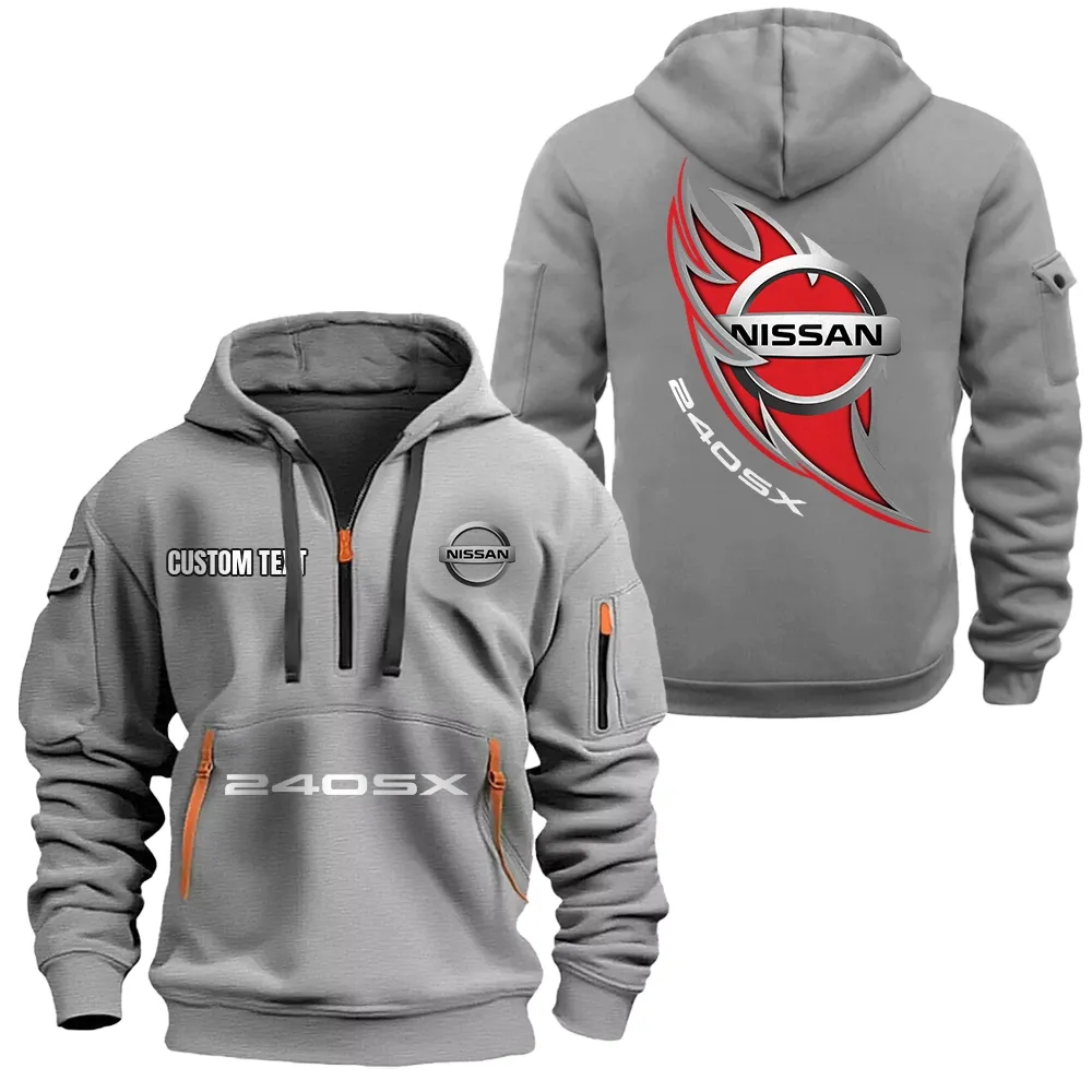 nissan 240sx Hoodie Reißverschluss CAR1701112145, CAR Kapuzenpullover mit Allover-Druck - Grau