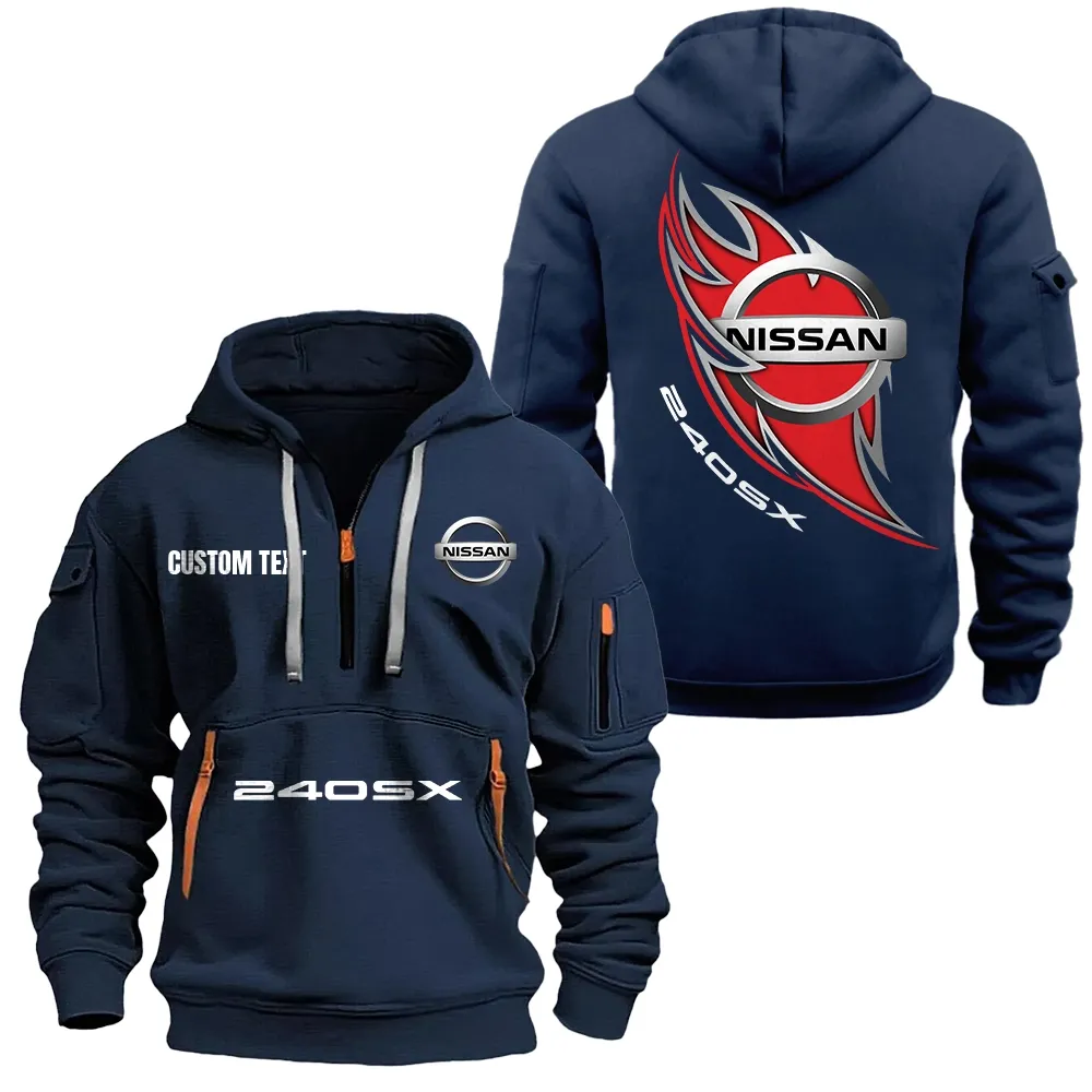 nissan 240sx Hoodie Reißverschluss CAR1701112145, CAR Kapuzenpullover mit Allover-Druck - Marineblau