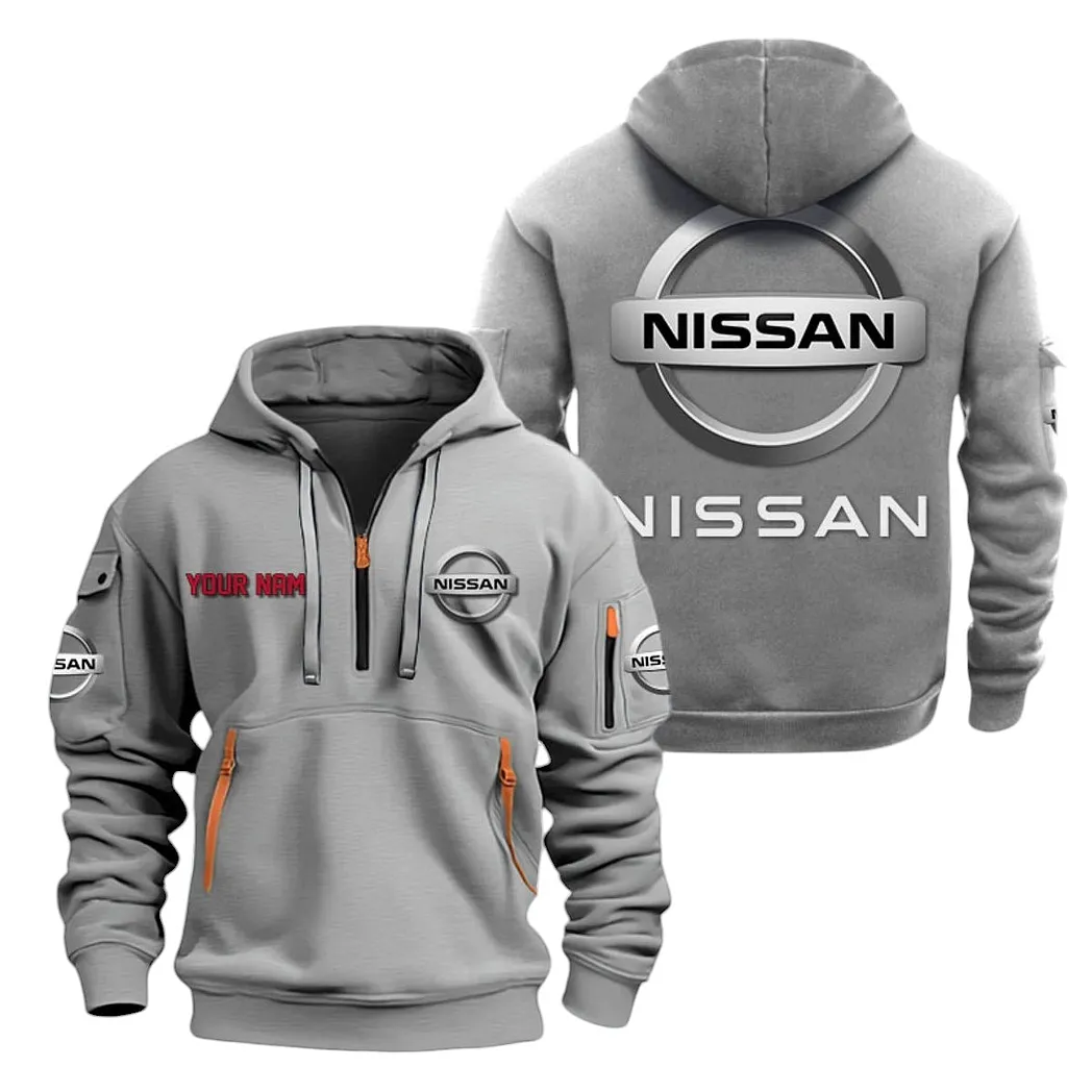 Nissan Half Zip Hoodie For Men, Gift For Nissan Lovers CAR20022125686 - Grau