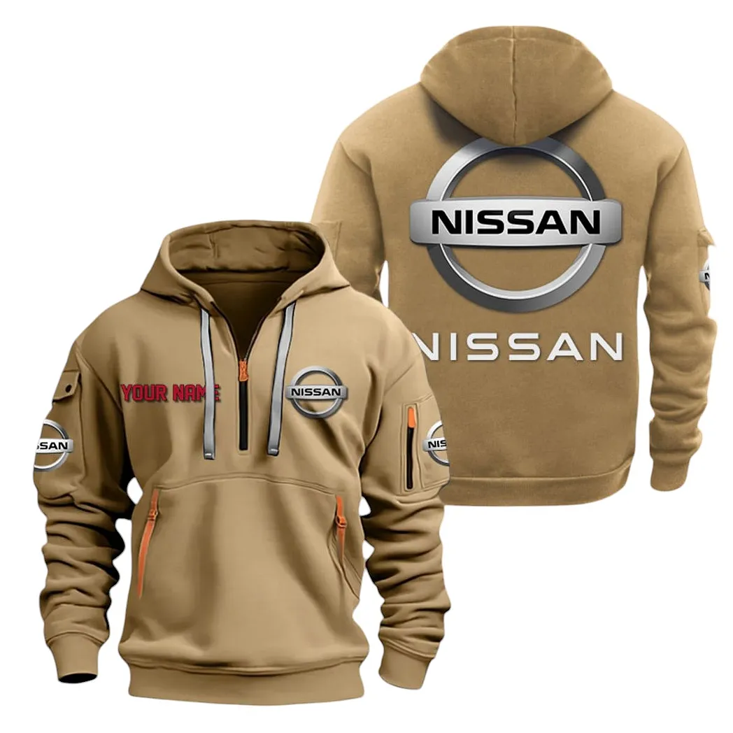 nissan half zip hoodie for men gift for nissan lovers car20022125686 khaki mqjq4