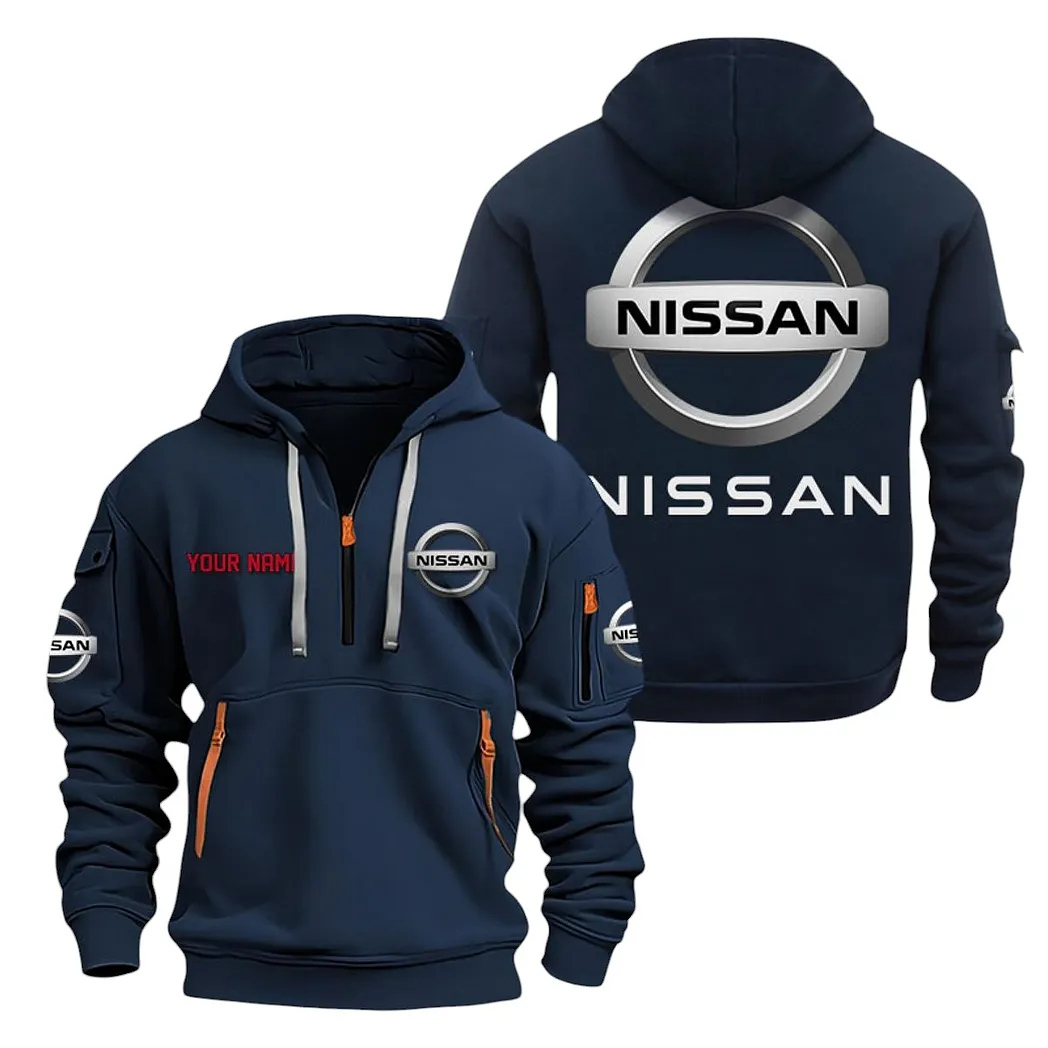 Nissan Half Zip Hoodie For Men, Gift For Nissan Lovers CAR20022125686 - Marineblau