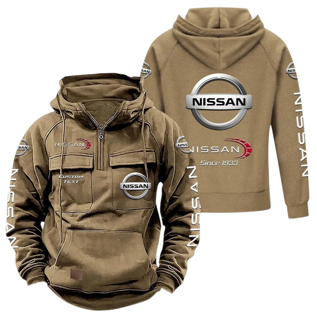 Nissan Hoodie Reißverschluss Taktischer, All-Over-Print-Hoodie Nissan - Khaki CAR96021425699-4