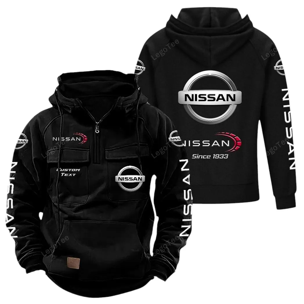 Nissan Hoodie Reißverschluss Taktischer, All-Over-Print-Hoodie Nissan - Schwarz CAR96021425699-2