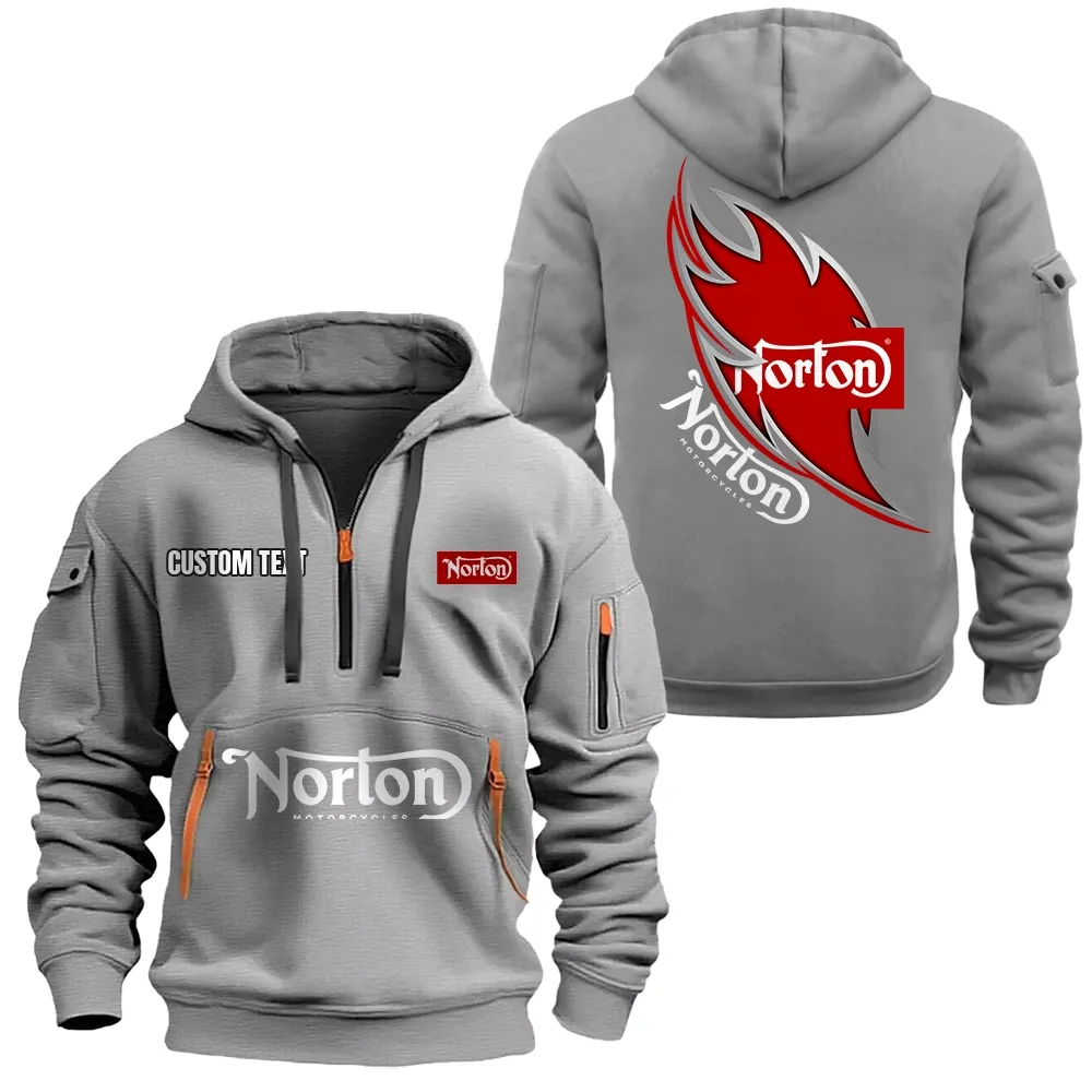 norton motorcycle hoodie reiverschluss car1701112154 car kapuzenpullover mit allover druck grau