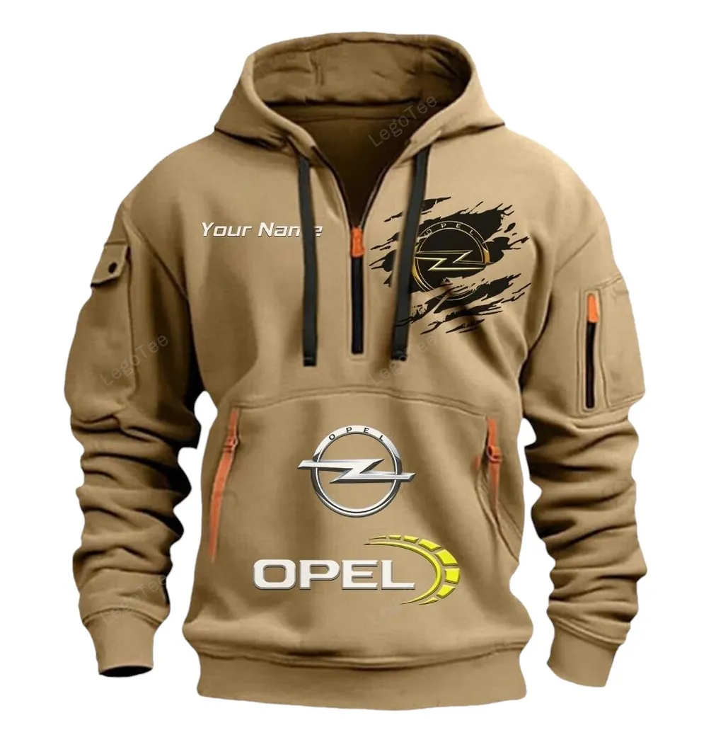 opel half zip hoodie car113021425846 best gift for him husband boyfriend khaki