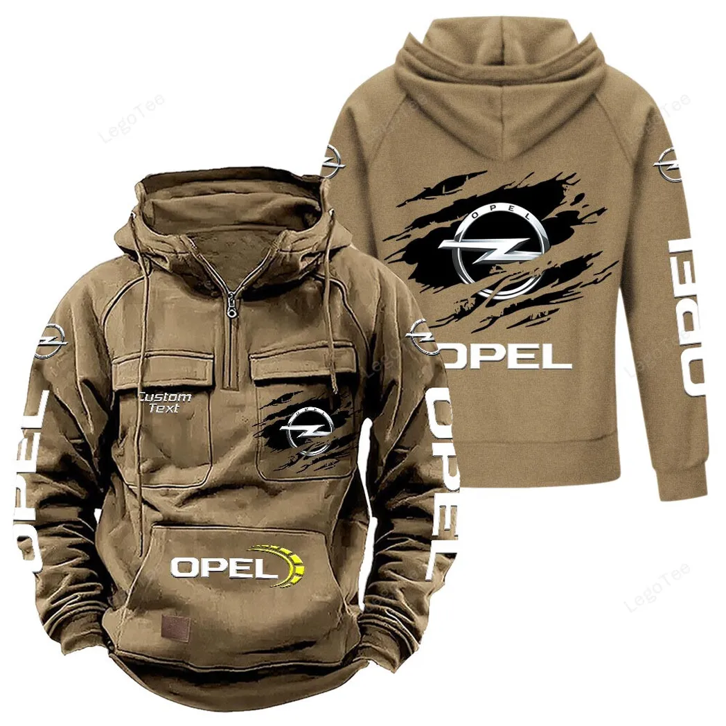 Opel Hoodie Reißverschluss Taktischer, All-Over-Print-Hoodie Opel - Khaki CAR122021425054-4