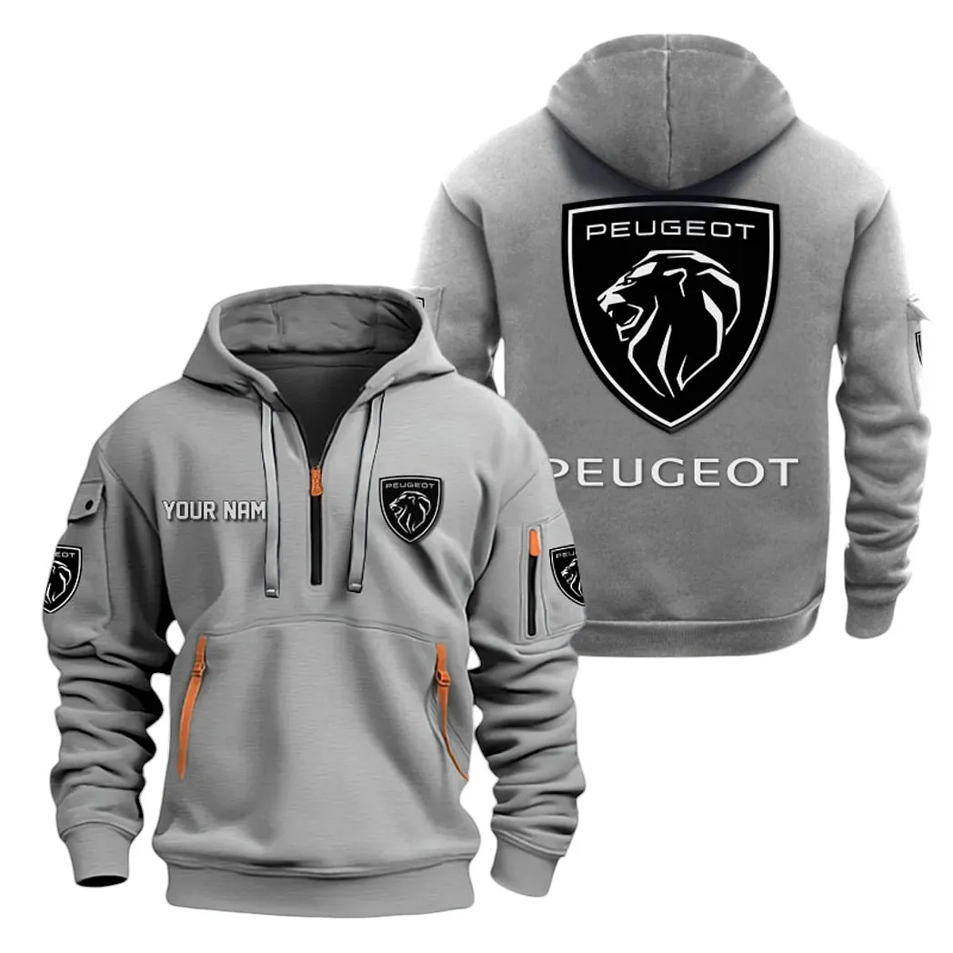 peugeot half zip hoodie for men gift for peugeot lovers car20022125695 grau ky7tv
