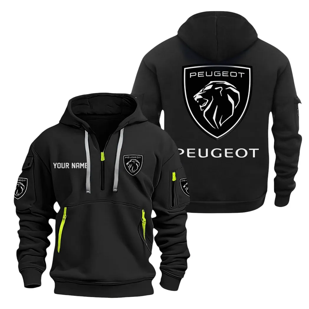 Peugeot Half Zip Hoodie For Men, Gift For Peugeot Lovers CAR20022125695 - Schwarz