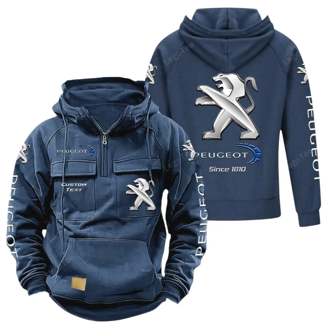 Peugeot Hoodie Reißverschluss Taktischer, All-Over-Print-Hoodie Peugeot - Dunkelblau CAR96021425681-3