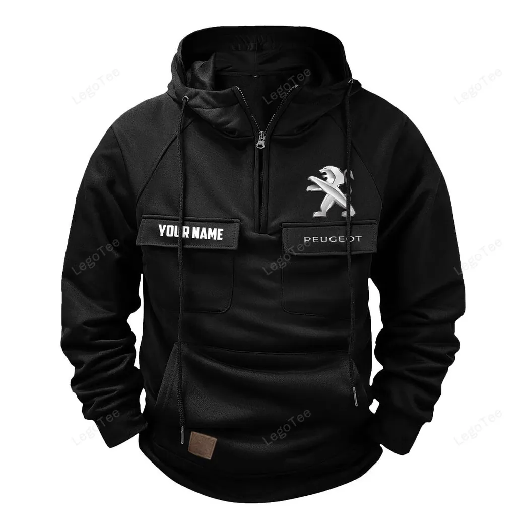 Peugeot Hoodie Reißverschluss Taktischer, All-Over-Print-Hoodie Peugeot - Schwarz CAR109021425341-2