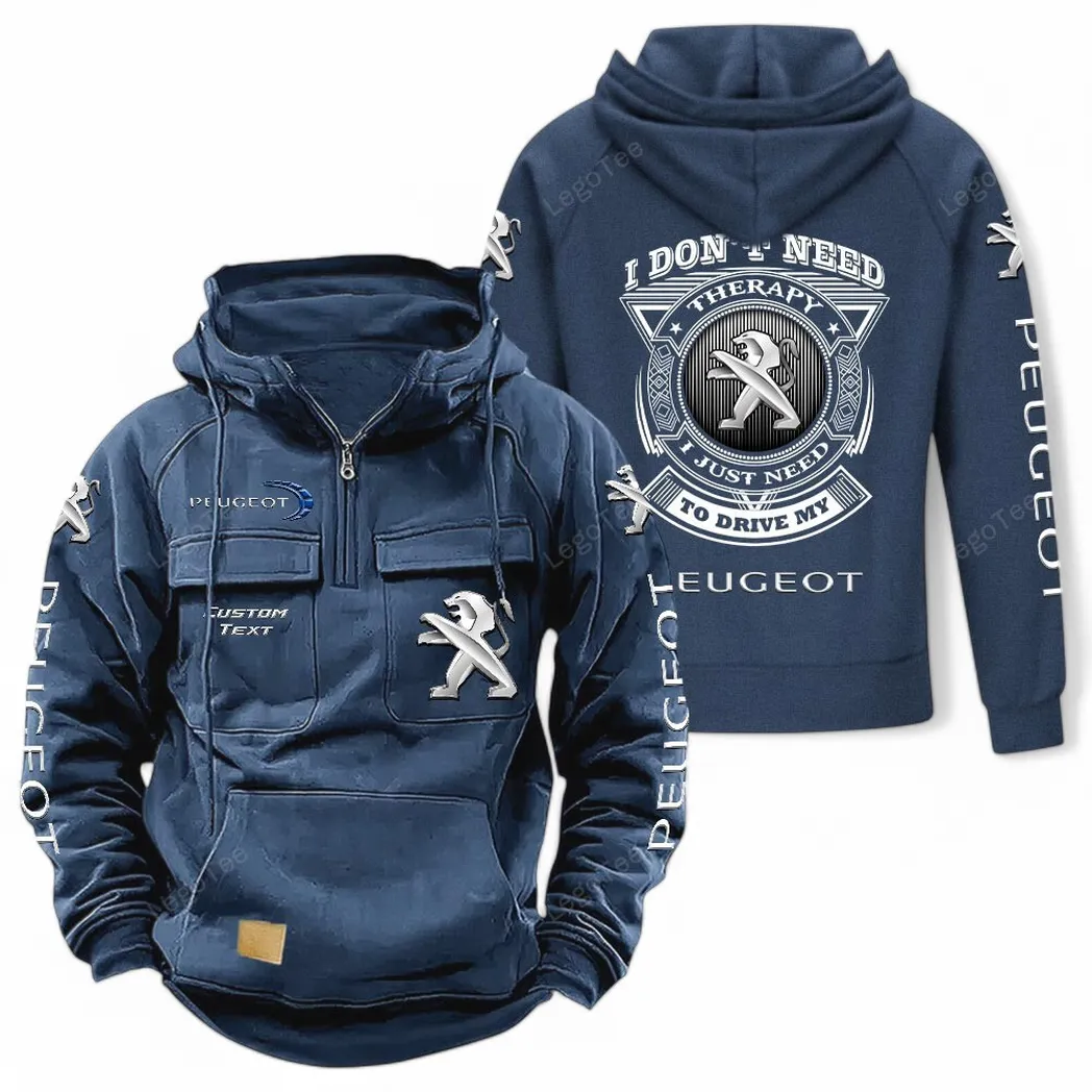 peugeot tactical quarter zip hoodie car106021525007 dunkelblau zlmps
