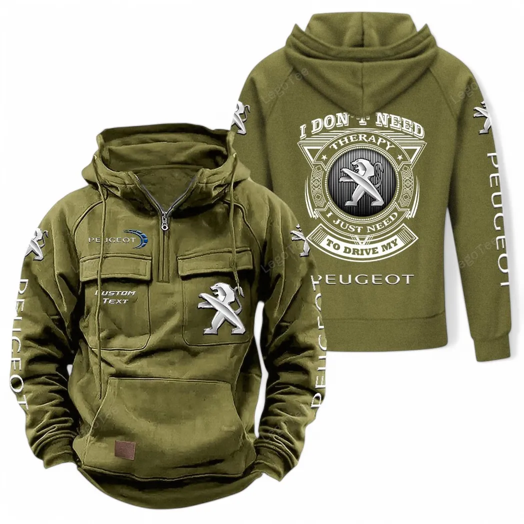Peugeot Tactical Quarter Zip Hoodie CAR106021525007 - Olivgrün
