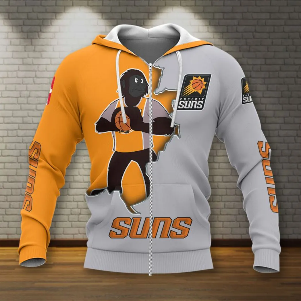 phoenix suns hoodie mit reiverschluss allover druck hoodie geschenk fr fan phoenix suns nba83050225120 mwnot