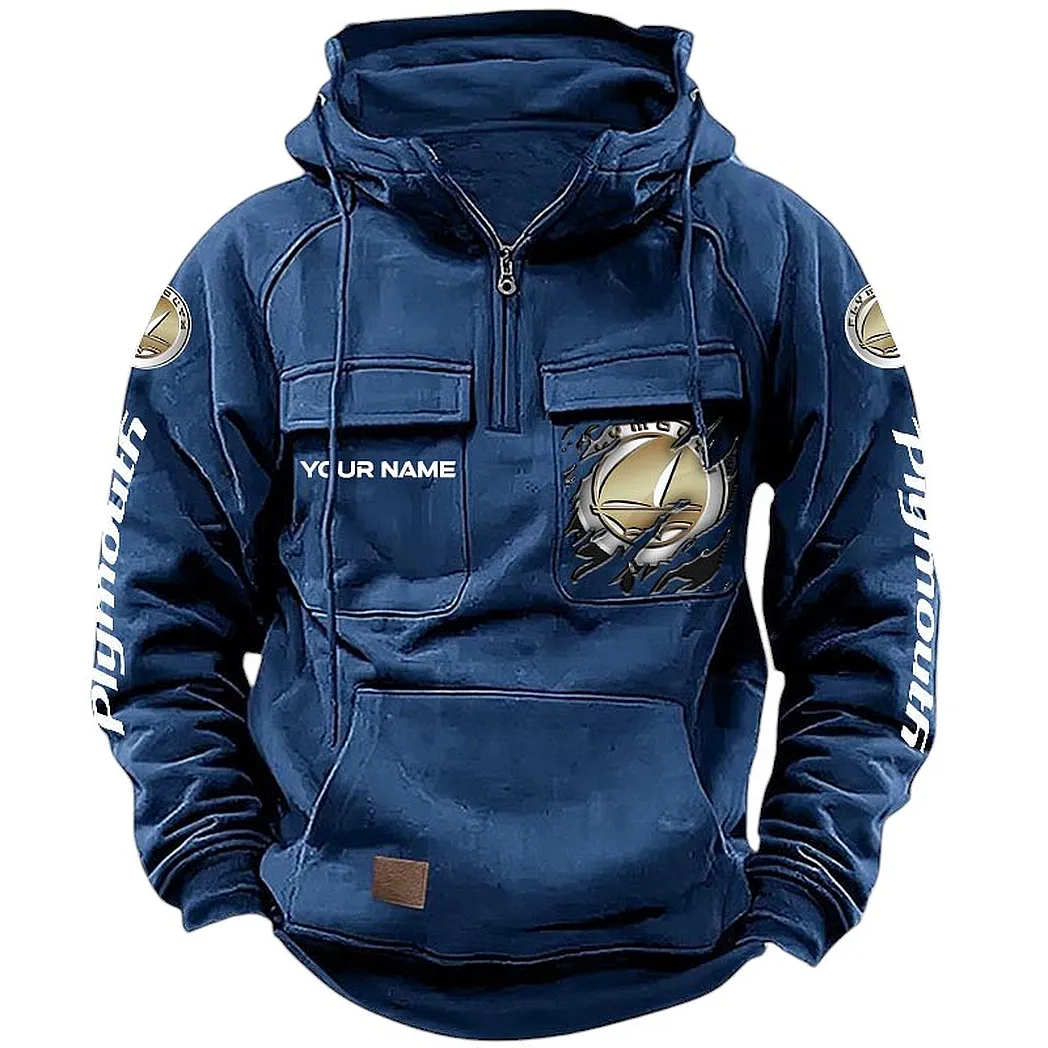 Plymouth Hoodie Reißverschluss Taktischer, All-Over-Print-Hoodie Plymouth CAR164022425181 - Dunkelblau