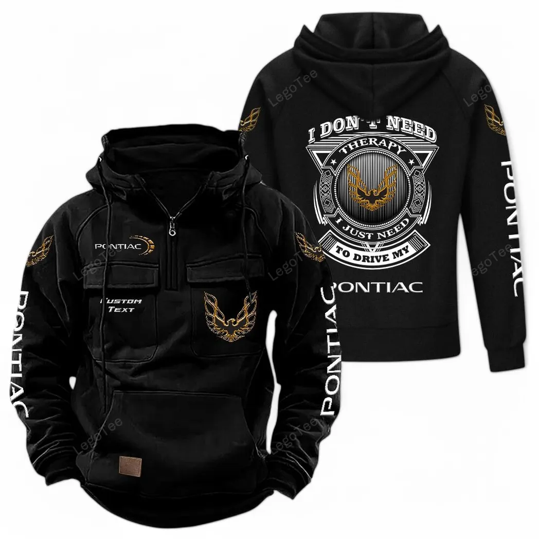 pontiac firebird tactical quarter zip hoodie car106021525036 schwarz zlizb