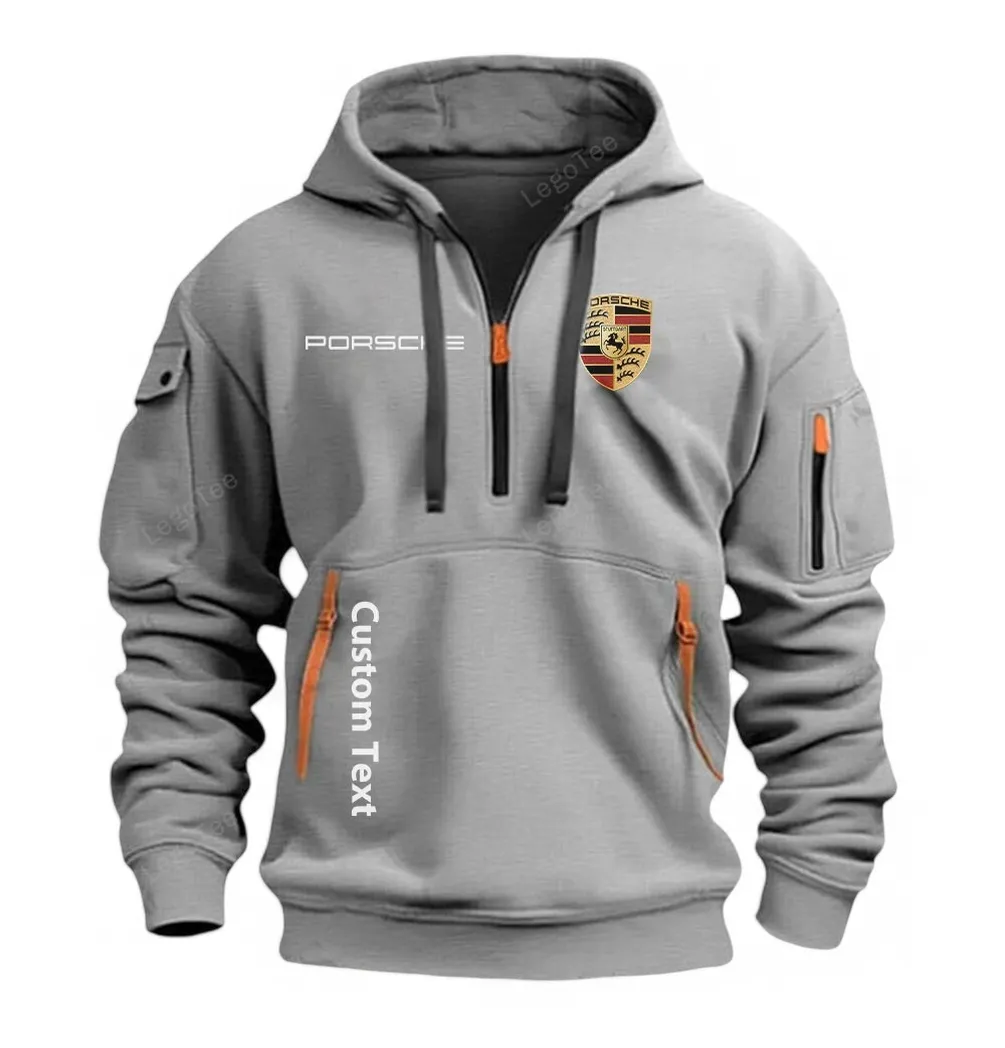 porsche half zip hoodie for men gift for him husband boyfriend grau car112021425558 2 kq5td