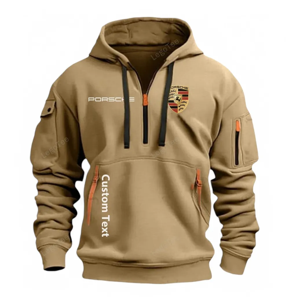 porsche half zip hoodie for men gift for him husband boyfriend khaki car112021425558 3 zuzp5